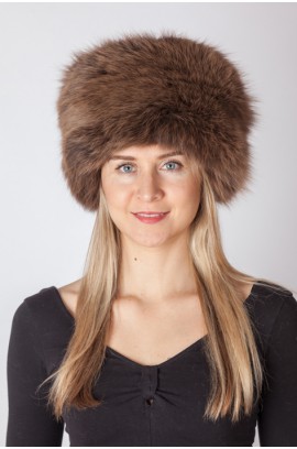 Brown fox fur hat